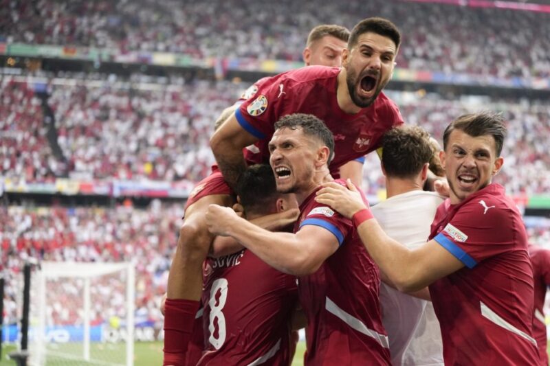  Slovenia v Serbia - Munich Football Arena, Munich, Germany - June 20, 2024 Serbia's Luka Jovic scores their first goal 