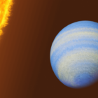 Concept art of HD 189733 b, the closest transiting hot Jupiter to Earth. (Image credit: Roberto Molar Candanosa/Johns Hopkins University)