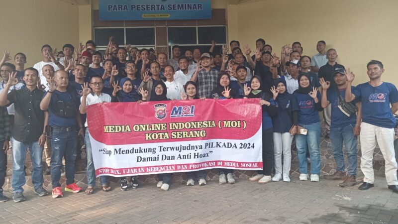 DPW Media Online Indonesia (MOI) Provinsi Banten bersama dengan biro administrasi pimpinan sekretaris Daerah Provinsi Banten menggelar acara seminar dan edukasi mengenai kode etik jurnalistik