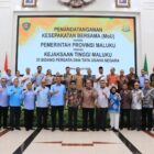 Kejaksaan Tinggi (Kejati) Maluku menggelar Penandatangan Perjanjian Kerjasama dengan Pemerintah Provinsi Maluku mengenai upaya preventif atau pencegahan terhadap potensi permasalahan hukum, sengketa hukum di bidang Perdata dan Tata Usaha Negara