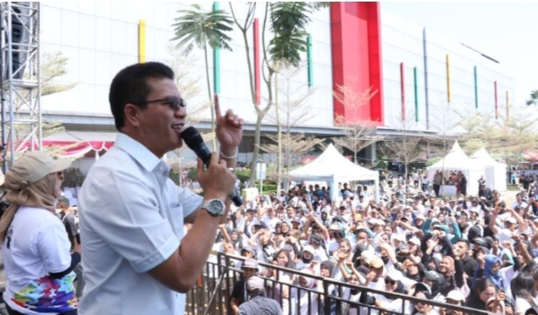 KPU Kabupaten Bandung mengemas kegiatan sosialisasi dalam bentuk olahraga dengan tema 