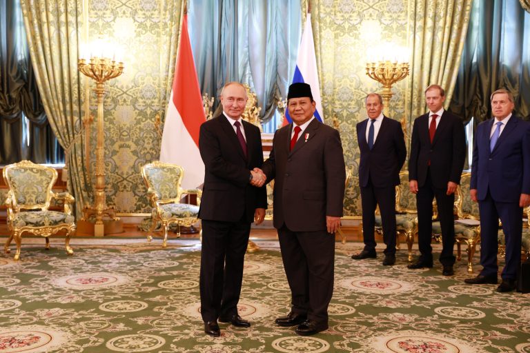 Prabowo mengucapkan terima kasih kepada Presiden Putin atas kesempatannya untuk bertemu dan menyampaikan salam terbaik dari Presiden Republik Indonesia, Joko Widodo, Foto: Biro Humas Setjen Kemhan