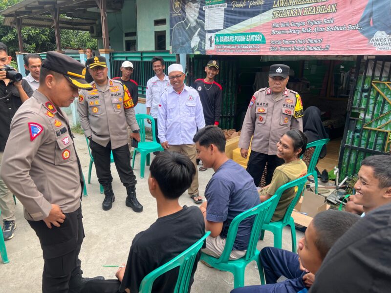 Wakapolres Kompol Ali Rahman CP, Kapolsek Cikande Kompol Andri Surya Kurniawan, Kasatintelkam AKP Tatang, Panit Binmas Ipda Dimyati serta personil Bhabinkamtibmas Polsek Cikande