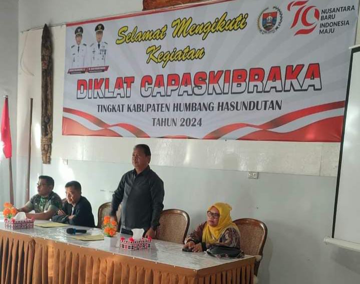 Bupati Humbang Hasundutan yang diwakili oleh Asisten Pemerintahan dan Kesra, Jaulim Simanullang, membuka secara resmi Pendidikan dan Pelatihan (Diklat) bagi Calon Pasukan Pengibar Bendera Pusaka (Paskibraka) di Hotel dan Resto Martin