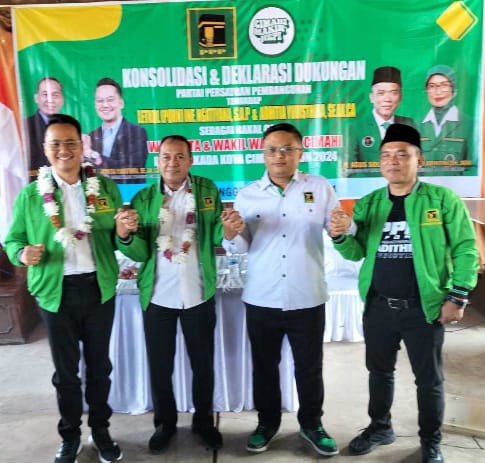 DPC Partai Persatuan Pembangunan (PPP) Kota Cimahi resmi mendeklarasikan pasangan Letkol Purn Inf Ngatiyana, S.A.P. dan Adhitia Yudisthira, SE.AK.CA sebagai bakal calon Wali Kota dan Wakil Wali Kota Cimahi dalam Pilkada 2024