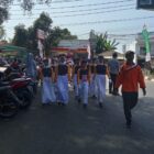 asukan Baris Berbaris (PBB) memeriahkan Peringatan Hari Besar Nasional (PHBN) dalam rangka Hari Ulang Tahun (HUT) ke-79 Kemerdekaan RI tahun 2024 di Kecamatan Malingping
