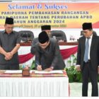Perubahan Anggaran Pendapatan dan Belanja Daerah (P-APBD) Kabupaten Humbang Hasundutan (Humbahas) tahun 2024 telah resmi disetujui untuk menjadi Peraturan Daerah (Perda)