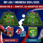 Kedua tim akan beradu strategi dan kekuatan besok pada Jumat, 16 Agustus 2024, pukul 15.30 WIB