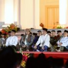 Presiden Joko Widodo menghadiri acara zikir dan doa kebangsaan yang diselenggarakan di halaman Istana Merdeka, Jakarta, pada Kamis, 1 Agustus 2024. Foto: BPMI Setpres/Muchlis Jr