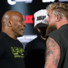  Mike Tyson, left, and Jake Paul, right, face off during a news conference promoting their upcoming boxing bout, May 16, 2024, in Arlington, Texas. (AP Photo/Sam Hodde, File)