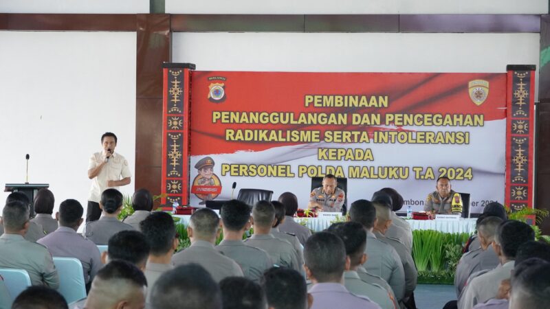 Kepolisian Daerah Maluku menggelar kegiatan pembinaan dan pencegahan radikalisme serta intoleransi kepada para personelnya, Rabu (11/9/2024)