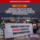 Gerakan Rakyat Kawal Masyarakat Adat (GERAK MASA) akan menggelar aksi damai besar-besaran yang melibatkan perwakilan dari Masyarakat Adat seluruh Indonesia. Aksi ini diselenggarakan sebagai bentuk perlawanan damai terhadap ketidakadilan yang terus dialami oleh Masyarakat Adat selama satu dekade pemerintahan Presiden Joko Widodo, serta untuk menagih janji-janji politik yang belum sepenuhnya terealisasi