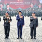 Presiden Joko Widodo hadir dalam Apel Kesiapan Pengamanan Pelantikan Presiden dan Wakil Presiden 2024 yang diselenggarakan di Mako Korps Brimob Kelapa Dua, Cimanggis, Depok, Jawa Barat, pada Senin, 14 Oktober 2024