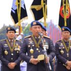 Presiden Joko Widodo (Jokowi) menerima anugerah Medali Kehormatan Loka Praja Samrakshana dari Kepolisian Republik Indonesia (Polri)