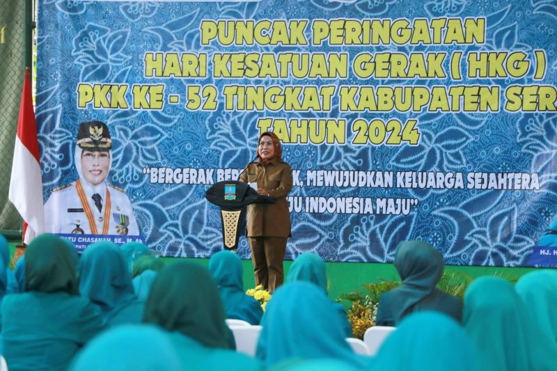 Bupati Serang, Ratu Tatu Chasanah, menyampaikan bahwa Tim Penggerak Pemberdayaan dan Kesejahteraan Keluarga (TP PKK) Kabupaten Serang berperan besar dalam mendukung program prioritas Pemerintah Daerah (Pemda), khususnya dalam penurunan angka stunting