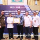Bupati Serang Ratu Tatu Chasanah memimpin penandatanganan Berita Acara Serah Terima (BAST) Prasarana Sarana Umum (PSU) perumahan antara pemerintah Kabupaten Serang dengan para pengembang