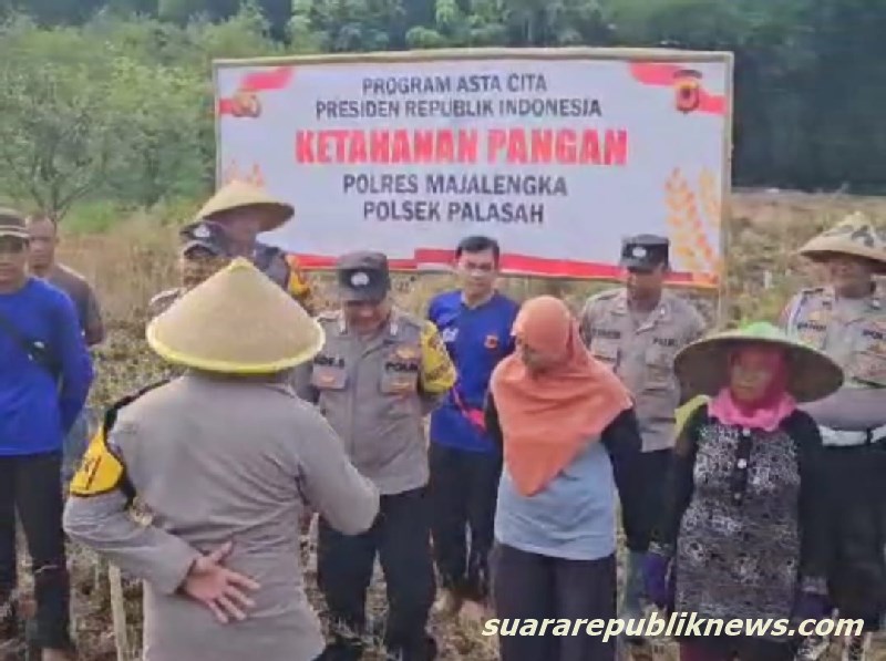 Kapolres Majalengka, AKBP Indra Novianto, melalui Kapolsek Palasah IPTU Heru Samsul Bahri, menegaskan bahwa dukungan terhadap ketahanan pangan ini sesuai dengan arahan Program Asta Cita Presiden RI