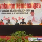 Pasangan Calon Bupati dan Wakil Bupati Bekasi masa bakti 2024-2029, Ade Kuswara Kunang dan dr. Asep Surya Atmaja, menggelar acara tasyakuran atas kemenangan mereka dalam Pilkada Kabupaten Bekasi pada Jumat (29/11) di Hotel Sahid Jaya