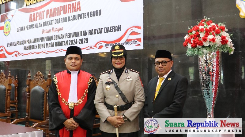 Kapolres Buru Hadiri Pelantikan Ketua dan Wakil Ketua DPRD Kabupaten Buru