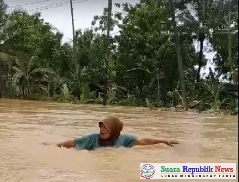 Puluhan rumah warga di Kampung Pentas Selatan dan Pentas Timur RT 02/02, Desa Patia, Kecamatan Patia, Kabupaten Pandeglang, Provinsi Banten, terendam banjir setelah hujan dengan intensitas tinggi mengguyur kawasan tersebut selama beberapa hari terakhir