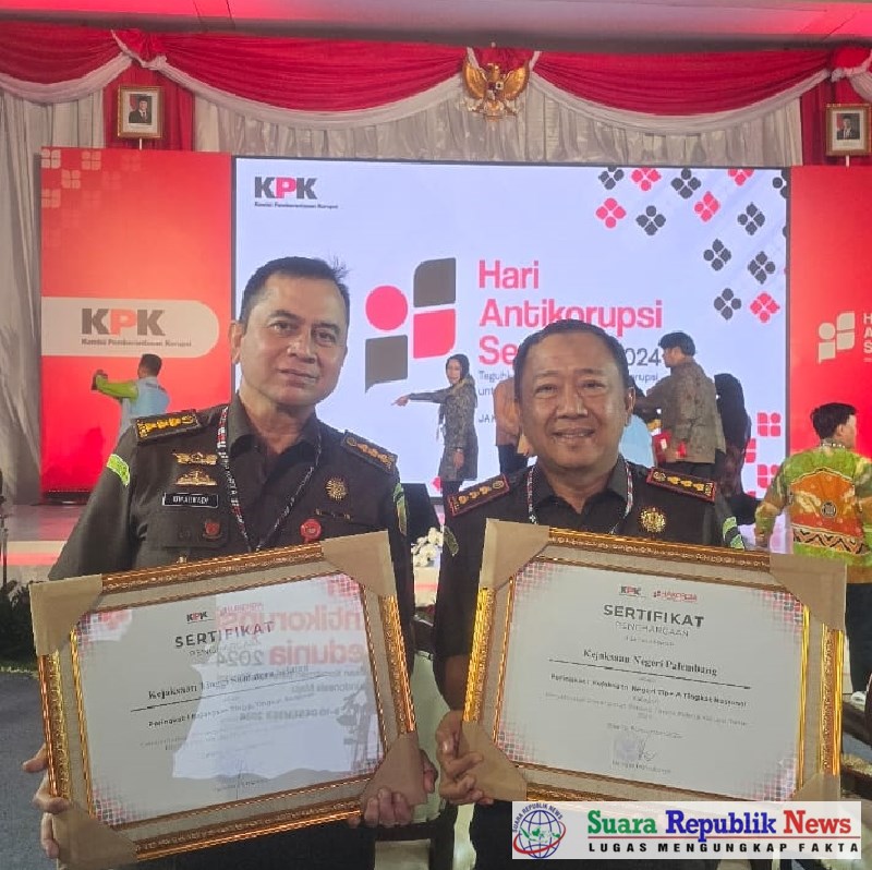 Kejaksaan Tinggi Sumatera Selatan (Kejati Sumsel) dan Kejaksaan Negeri Palembang (Kejari Palembang) mendapatkan penghargaan bergengsi dari Komisi Pemberantasan Korupsi (KPK) atas prestasi mereka dalam penegakan hukum tindak pidana korupsi di Indonesia