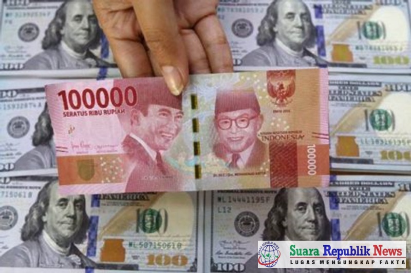 nilai tukar rupiah terhadap dolar AS menunjukkan pelemahan sebesar 20 poin atau 0,13 persen